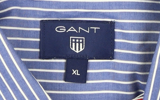 GANT Men's XL Blue Striped Button-Up Shirt
