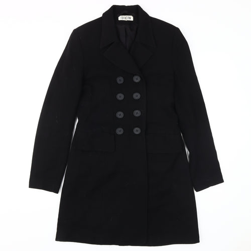Equation Women's Black Overcoat Size 10 Business/Classic