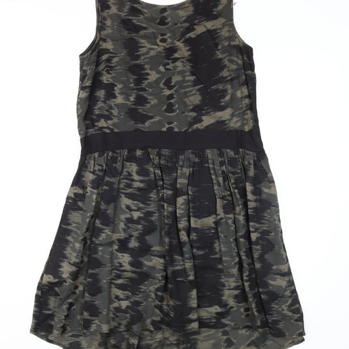 Mango Women’s Black A-Line Dress Size 4 Camouflage