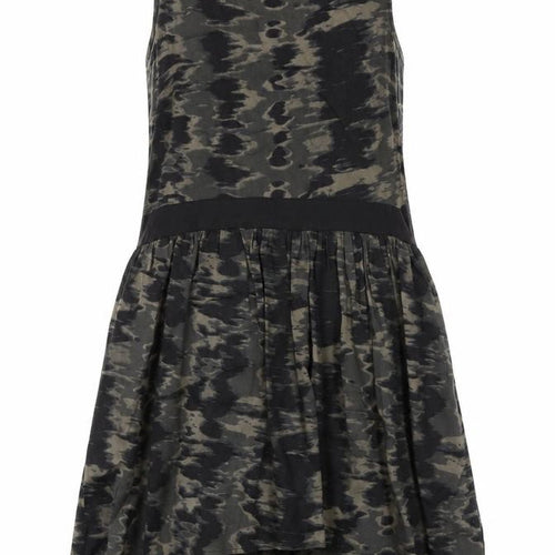 Mango Women’s Black A-Line Dress Size 4 Camouflage