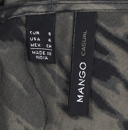 Mango Women’s Black A-Line Dress Size 4 Camouflage