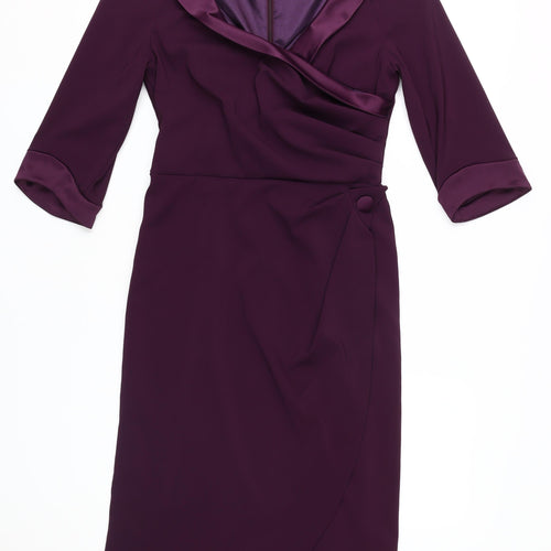 Bombshell London Women's Purple Wrap Dress - Size 16