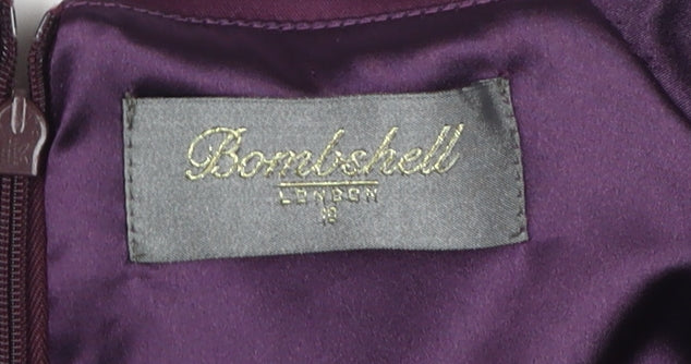 Bombshell London Women's Purple Wrap Dress - Size 16