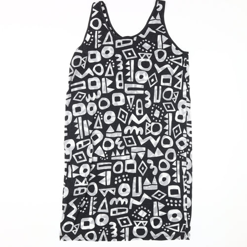 Monki Women's Black Geometric Tank Dress M