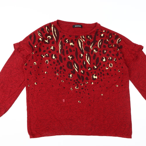 Kaleidoscope Women's Red Animal Print T-Shirt, Size 18