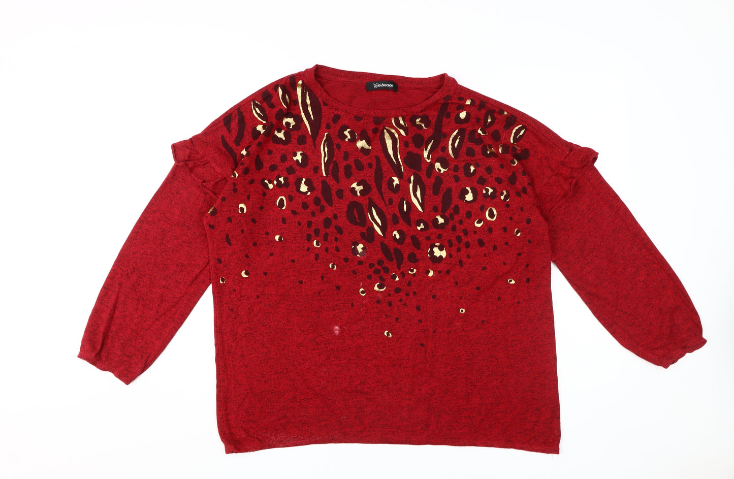 Kaleidoscope Women's Red Animal Print T-Shirt, Size 18