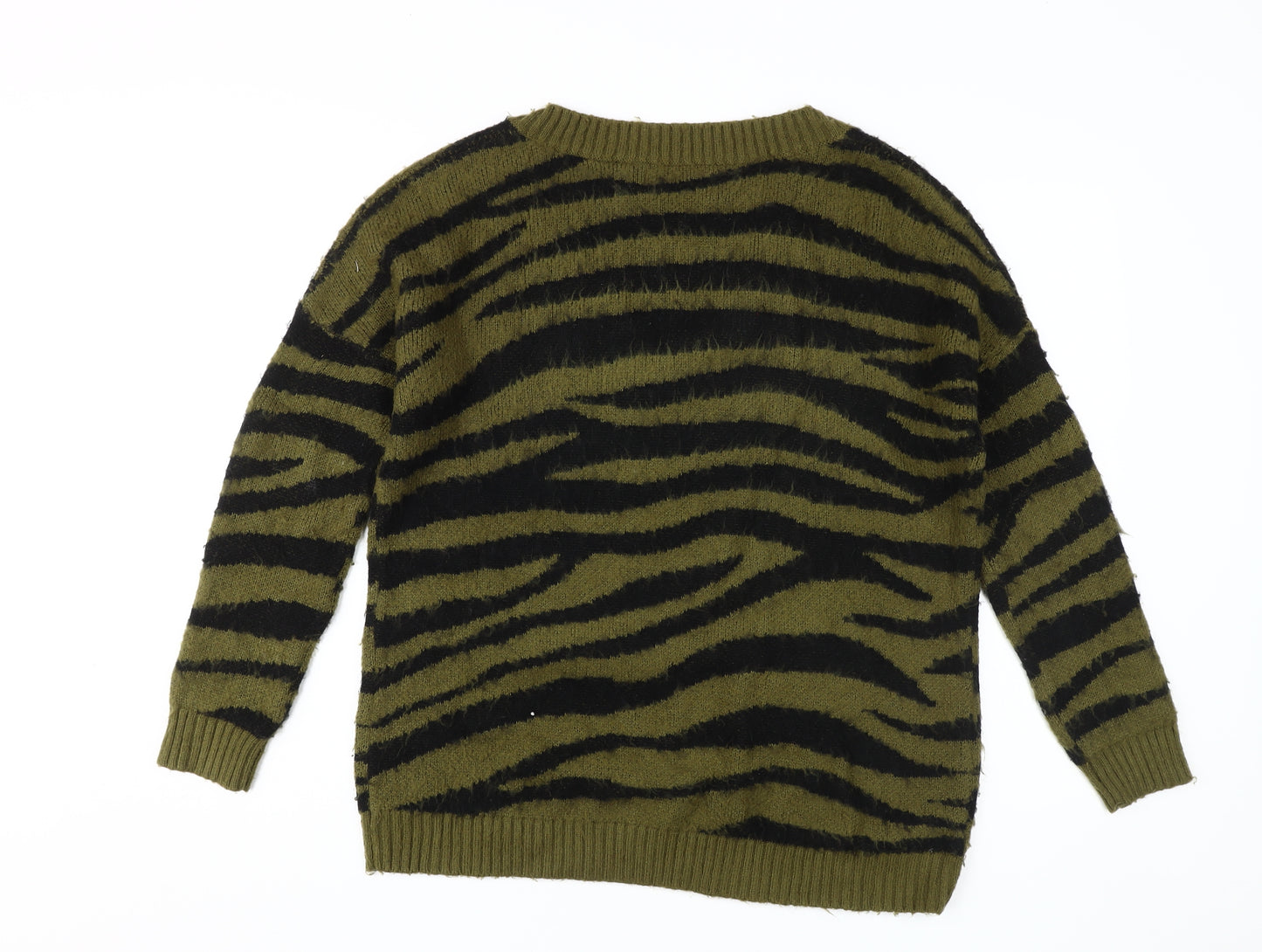 Superdry Women's Green Animal Print Pullover Jumper