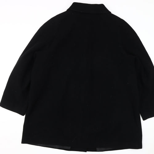 Marks & Spencer Women's Black Wool Overcoat, Size 20