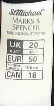Marks & Spencer Women's Black Wool Overcoat, Size 20