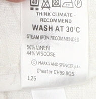 Marks and Spencer Women White Trousers, Size 18, Linen Blend