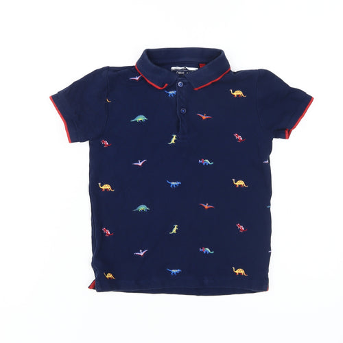 Next Boys Blue Dinosaur Graphic Polo, 5-6 Years