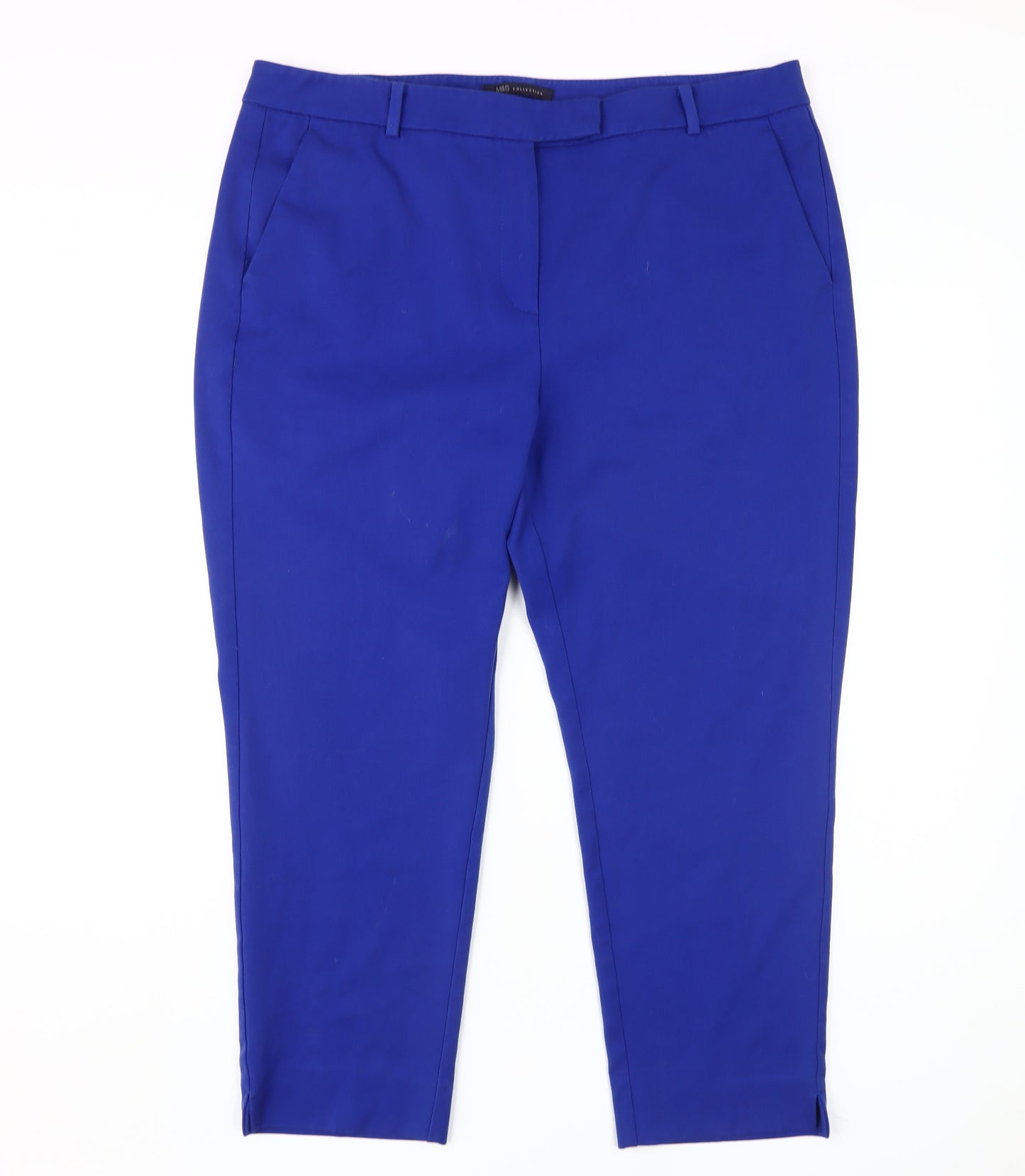 Marks and Spencer Women's Blue Trousers Size 18 Stretch