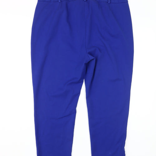 Marks and Spencer Women's Blue Trousers Size 18 Stretch