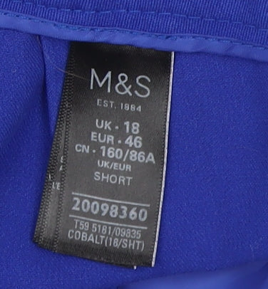 Marks and Spencer Women's Blue Trousers Size 18 Stretch