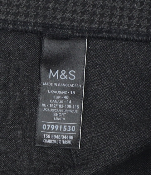 M&S Women's Black Trousers, Size 18, Regular Fit