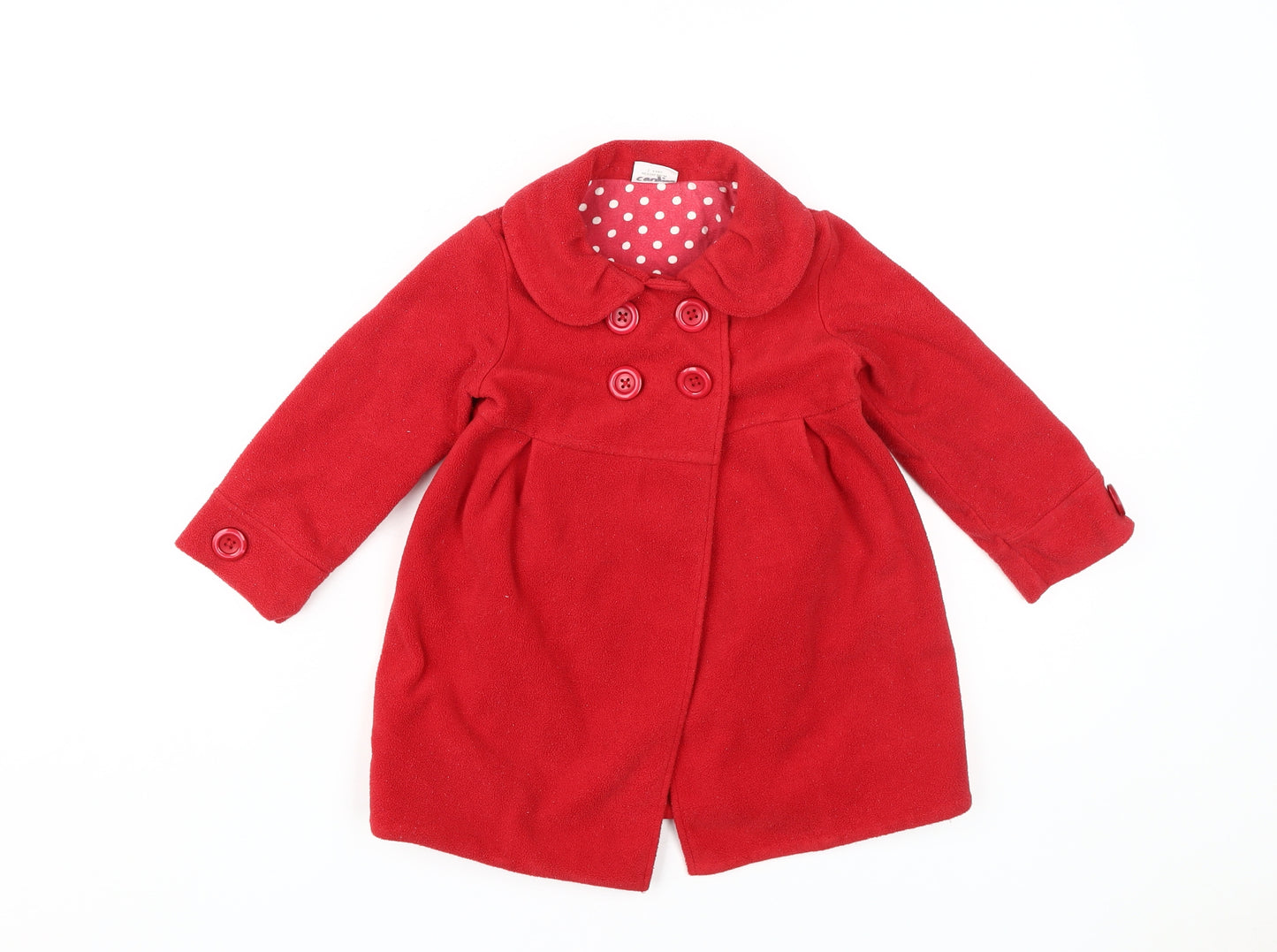 Next Girls Red Pea Coat, Size 2-3 Years