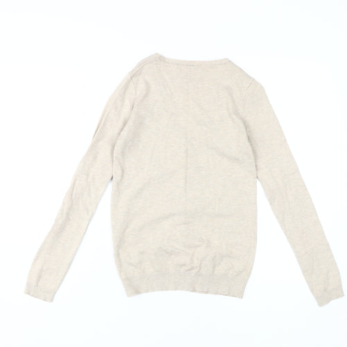 Stradivarius Beige V-Neck Cardigan Women L