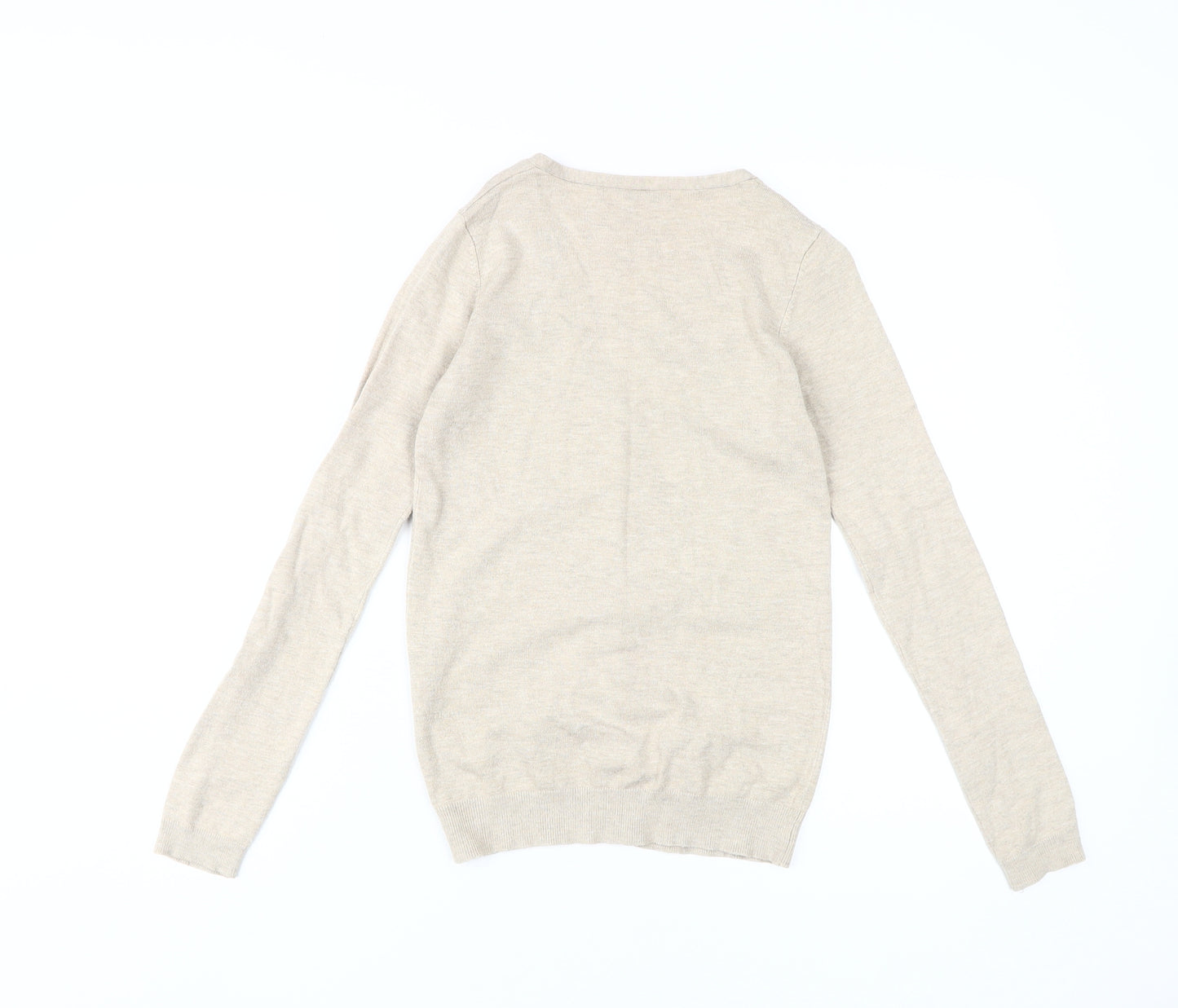 Stradivarius Beige V-Neck Cardigan Women L