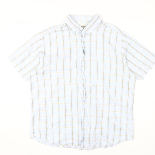 Rocha.John Rocha Men's White Check Short Sleeve Shirt 2XL