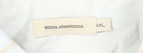 Rocha.John Rocha Men's White Check Short Sleeve Shirt 2XL