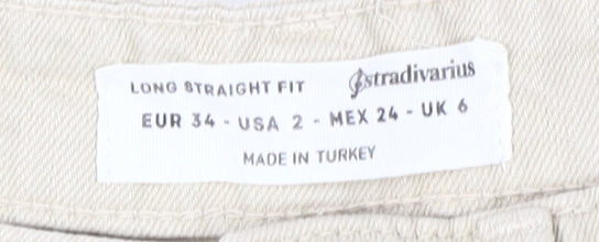 Stradivarius Women's Beige Straight Jeans Size 6