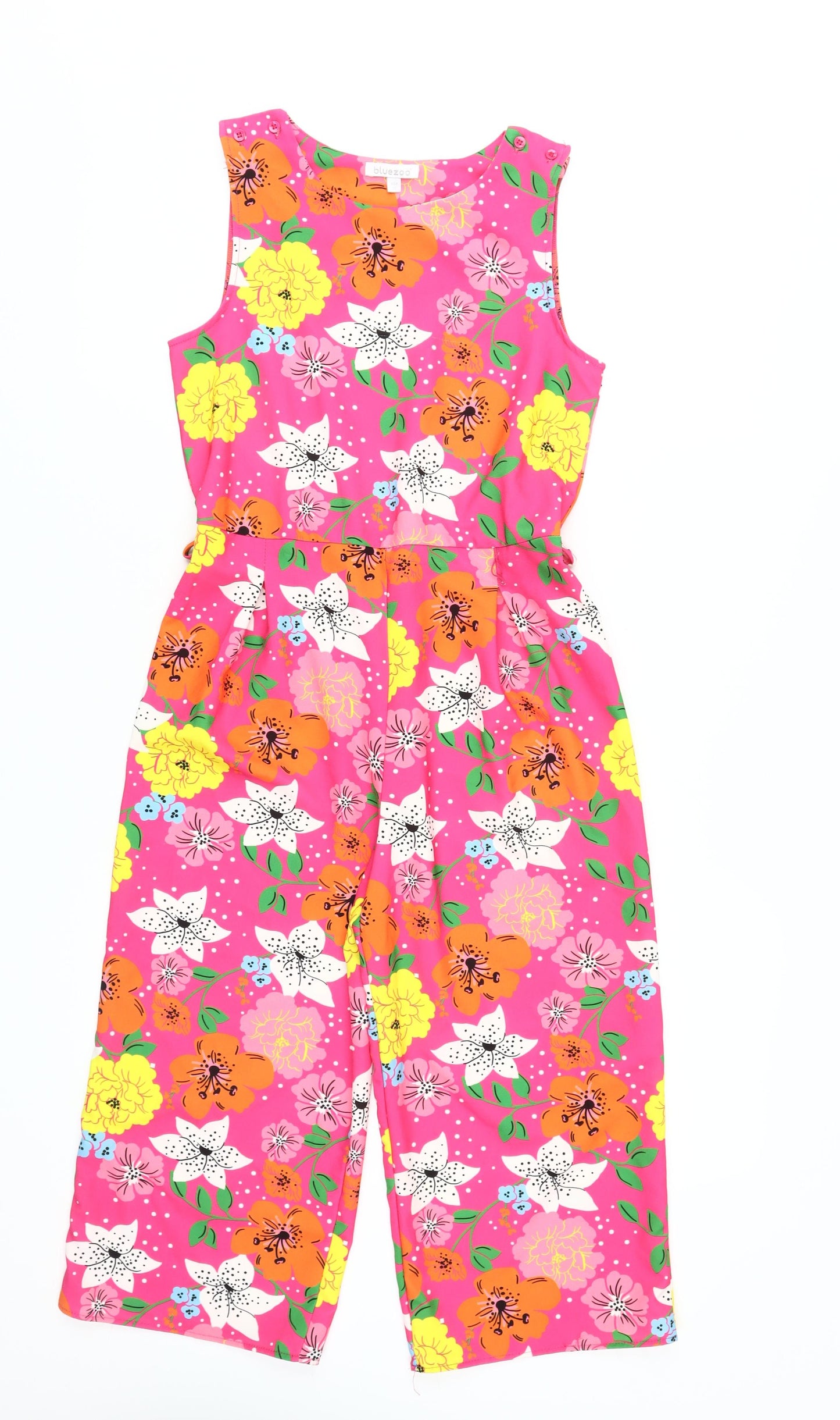 Bluezoo Girls Floral Jumpsuit, Multicoloured, Age 10