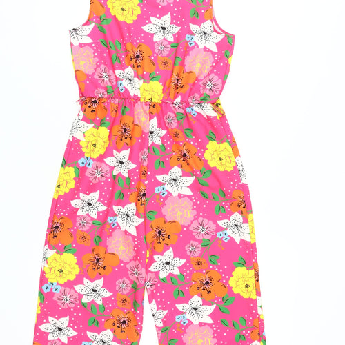 Bluezoo Girls Floral Jumpsuit, Multicoloured, Age 10