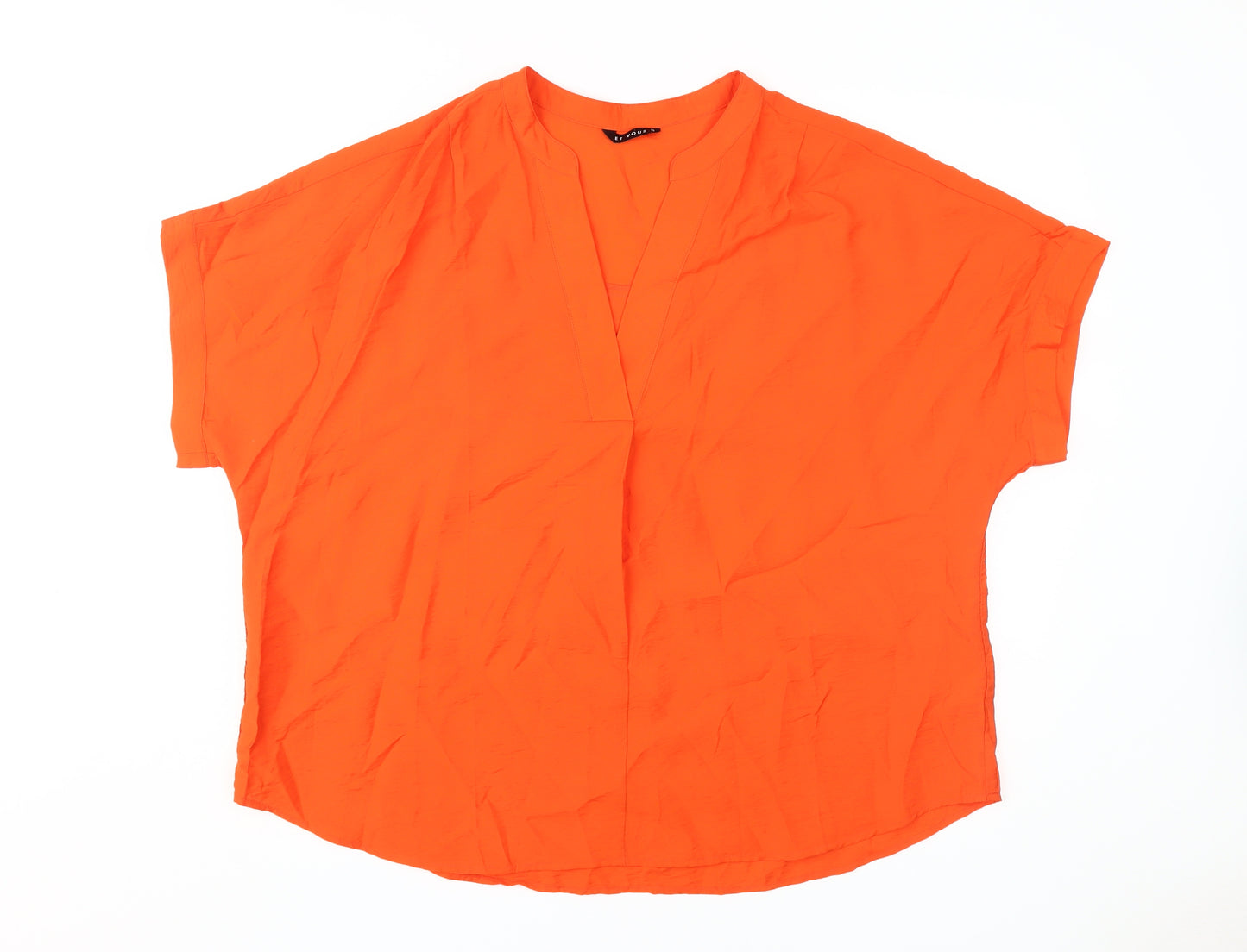 ET VOUS Women's Orange Relaxed Dolman Blouse Size 18