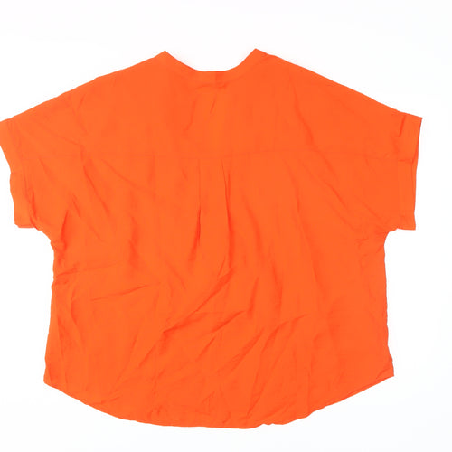ET VOUS Women's Orange Relaxed Dolman Blouse Size 18
