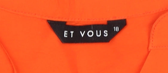 ET VOUS Women's Orange Relaxed Dolman Blouse Size 18