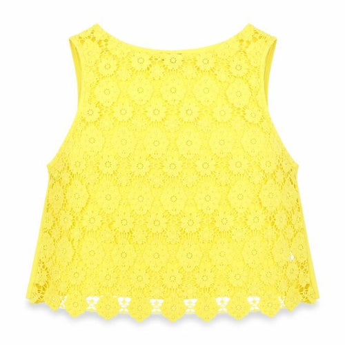 Topshop Yellow Lace Cropped Tank Women's UK 14