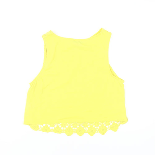 Topshop Yellow Lace Cropped Tank Women's UK 14