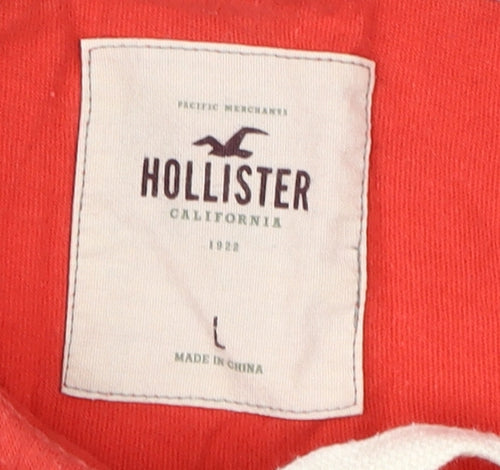 Hollister Women's Red Pullover Hoodie L