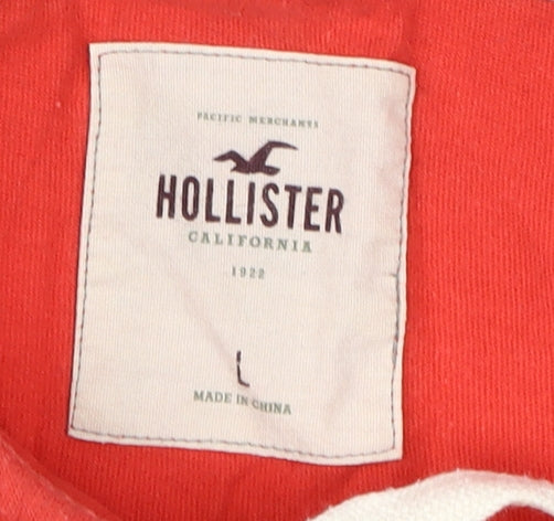Hollister Women's Red Pullover Hoodie L