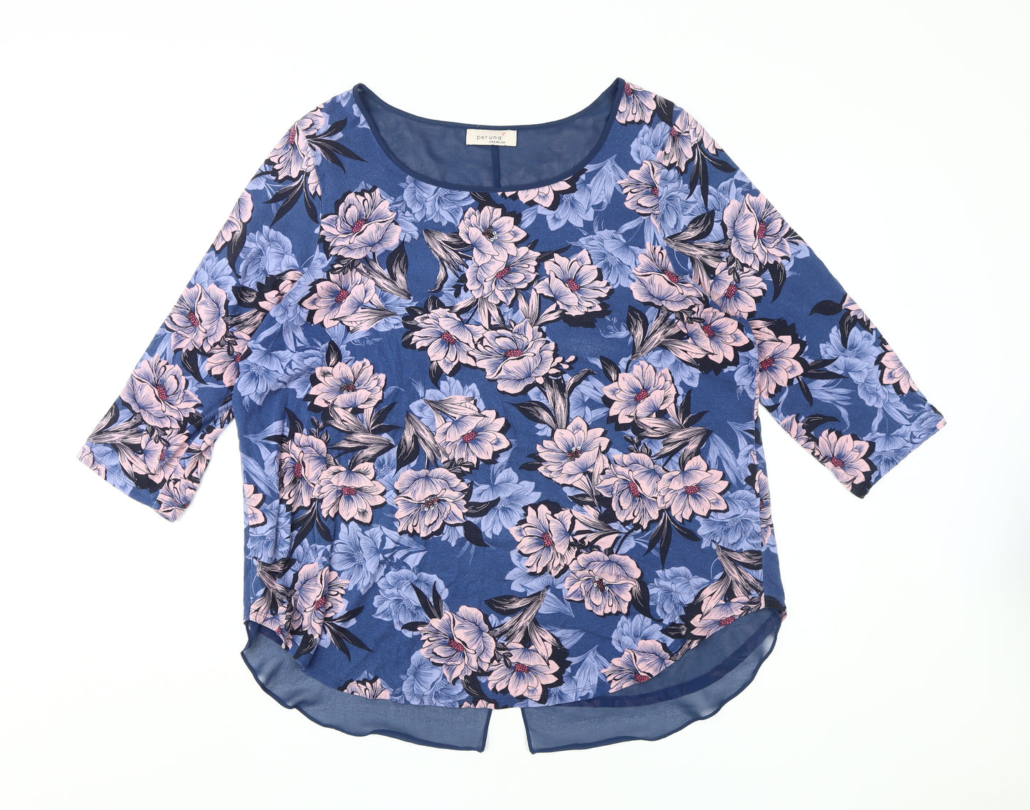 Marks and Spencer Women's Blue Floral Tunic Blouse Size 20