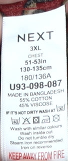 Next Men's Red Geometric 3XL Button-Up Shirt