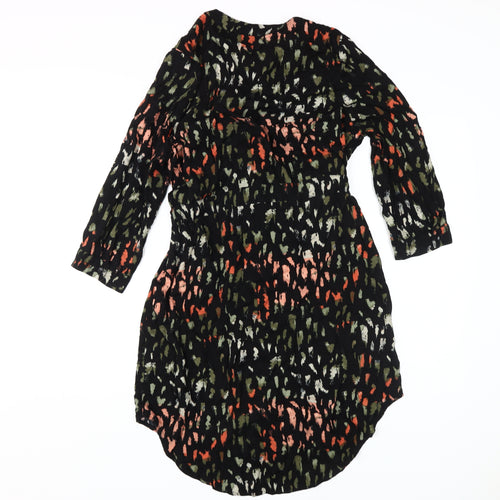 Apricot Women's Black Animal Print Shirt Dress Size 14