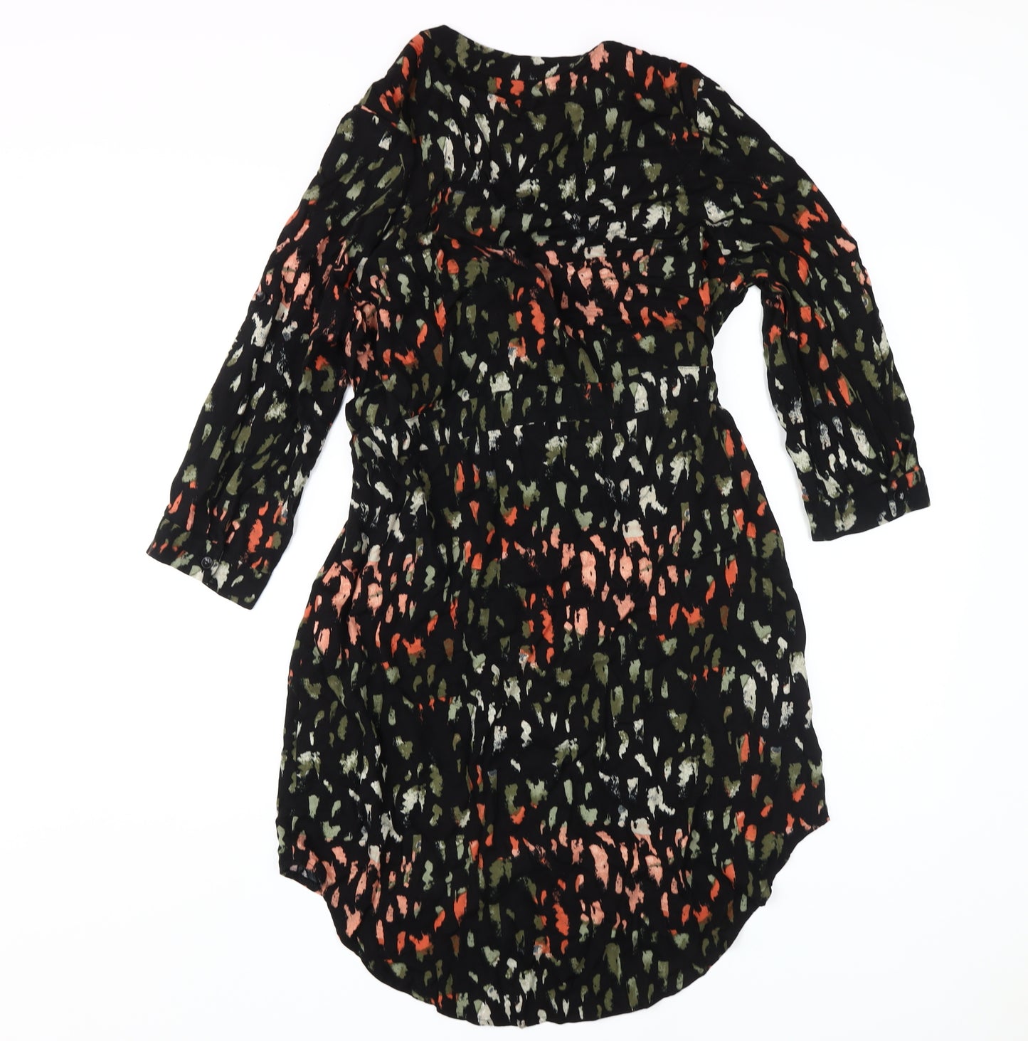 Apricot Women's Black Animal Print Shirt Dress Size 14