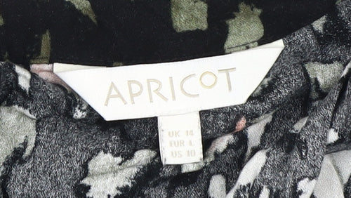 Apricot Women's Black Animal Print Shirt Dress Size 14