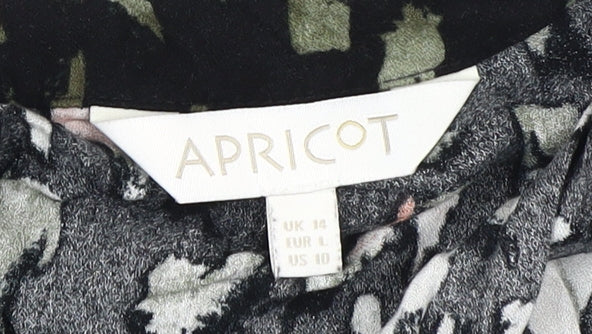 Apricot Women's Black Animal Print Shirt Dress Size 14