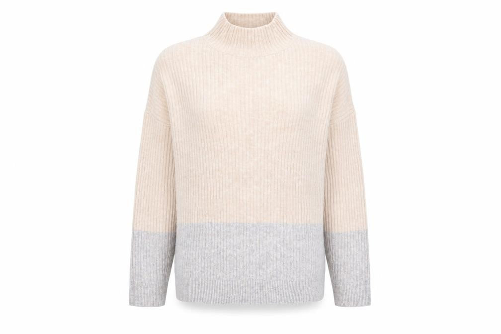 Front view of Marks & Spencer Women's Beige Mock Neck jumper M