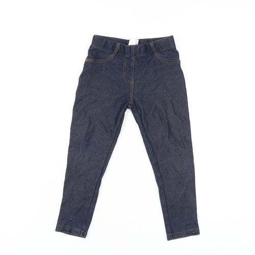 Next Girls Blue Skinny Jeans 2-3 Years Stretch Denim