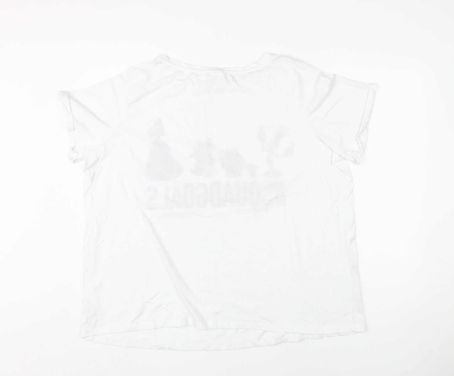 Disney Women’s White Plus Size T-Shirt - Beauty & Beast