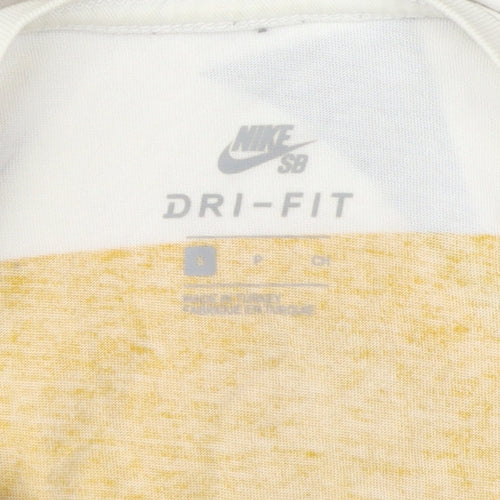 Nike Men’s White Sports Graphic Long Sleeve T-Shirt Size S