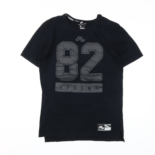 Nike Men's Black Graphic T-Shirt, Size S, Cotton Comfort