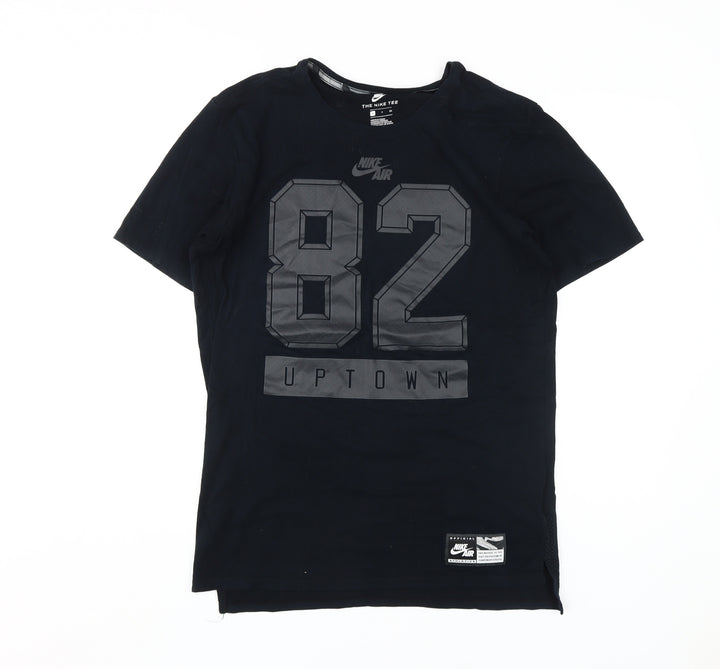 Nike Men's Black Graphic T-Shirt, Size S, Cotton Comfort