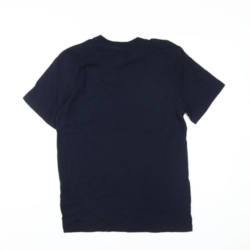 Nike Men's Blue T-Shirt, S, Crew Neck, Logo Accent Casual Top