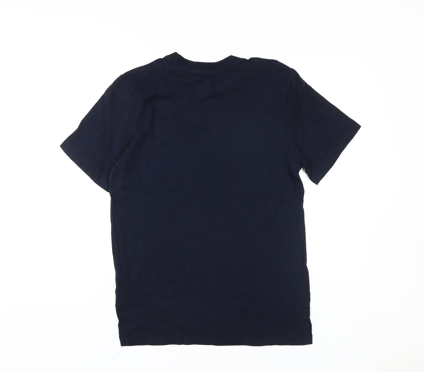 Nike Men's Blue T-Shirt, S, Crew Neck, Logo Accent Casual Top