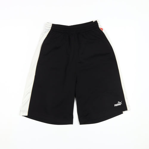 Puma Men's Black Shorts, S, Elastic Waist, Logo
