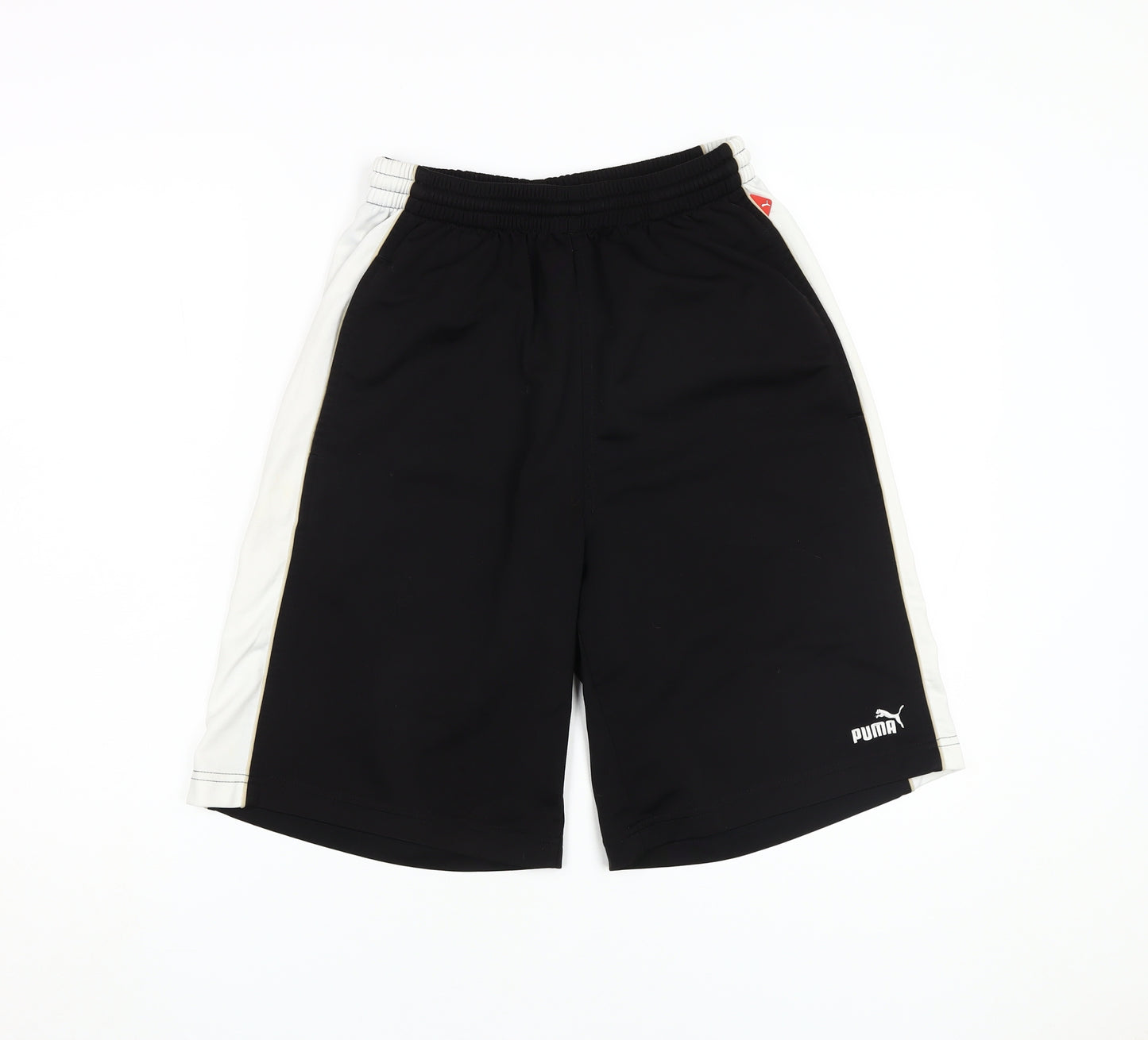 Puma Men's Black Shorts, S, Elastic Waist, Logo